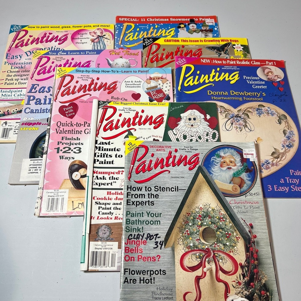 Painting Magazine Lot of 8 Craft How-To Decorating Designs‎ Holidays